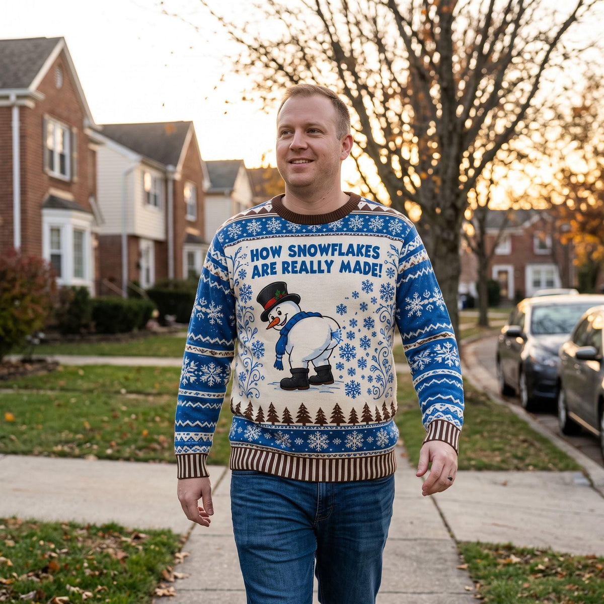 Funny Snowman How Snowflakes Are Made Sweater