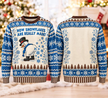 Funny Snowman How Snowflakes Are Made Sweater