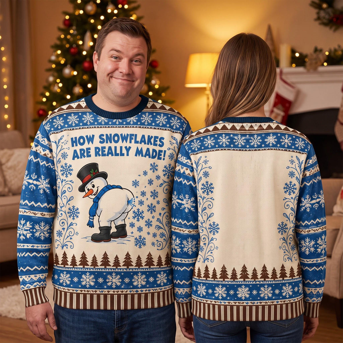 Funny Snowman How Snowflakes Are Made Sweater