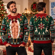 Funny Women Abs Graphic Ugly Christmas Sweater Sweatshirt