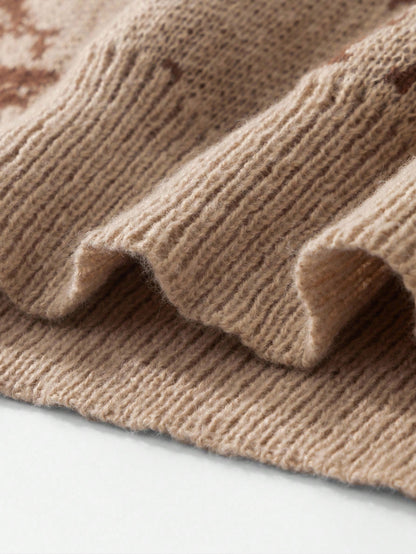 Round Neck Knitted Eye Sweater for Men