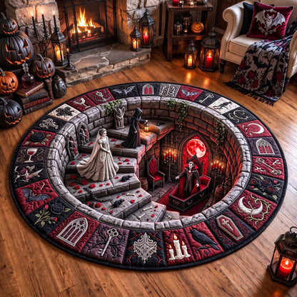 Phantom Stairway Quilted Round Mat