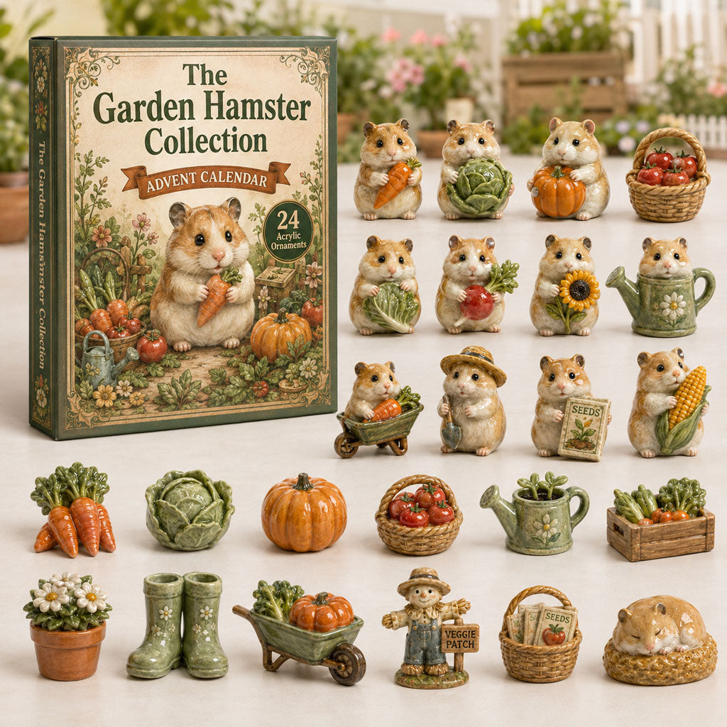 CHRISTMAS KICKOFF 40% OFF - Garden Hamster Advent Calendar 2026 - 24-Day Festive Countdown, Acrylic Charms Blind Box - Gift For Hamster Lovers AC0TH003