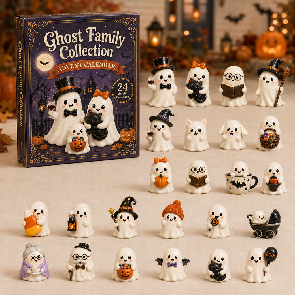 HALLOWEEN KICKOFF 40% OFF - Ghost Family Advent Calendar 2026 - 24-Day Festive Countdown, Acrylic Charms Blind Box - Gift For Halloween Lovers AC0TH023