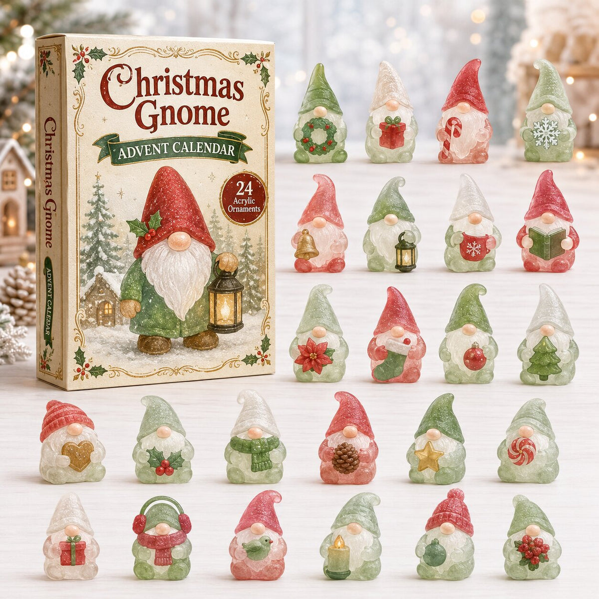 CHRISTMAS KICKOFF 40% OFF - Gnome Advent Calendar 2026 - 24-Day Festive Countdown, Acrylic Charms Blind Box - Gift For Holiday Lovers AC0NT002