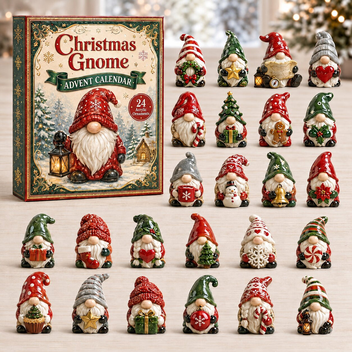 CHRISTMAS KICKOFF 40% OFF - Gnome Advent Calendar 2026 - 24-Day Festive Countdown, Acrylic Charms Blind Box - Gift For Festive Collectors AC0NT007