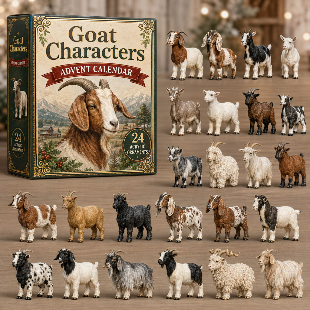 CHRISTMAS KICKOFF 40% OFF - Goat Characters Advent Calendar 2026 - 24-Day Festive Countdown, Acrylic Charms Blind Box - Gift For Goat Lovers AC0NT191
