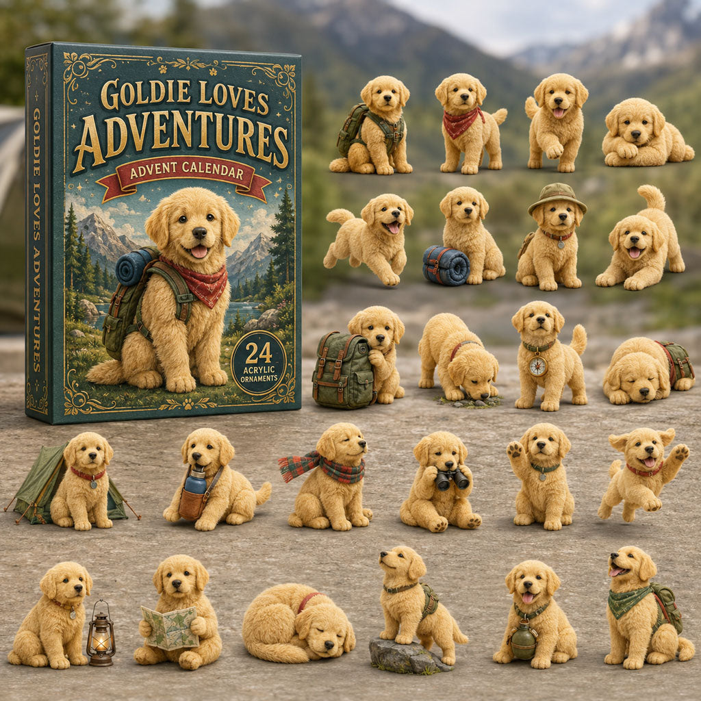 CHRISTMAS KICKOFF 40% OFF - Goldie Adventures Advent Calendar 2026 - 24-Day Festive Countdown, Acrylic Charms Blind Box - Gift For Dog Lovers AC0TM231