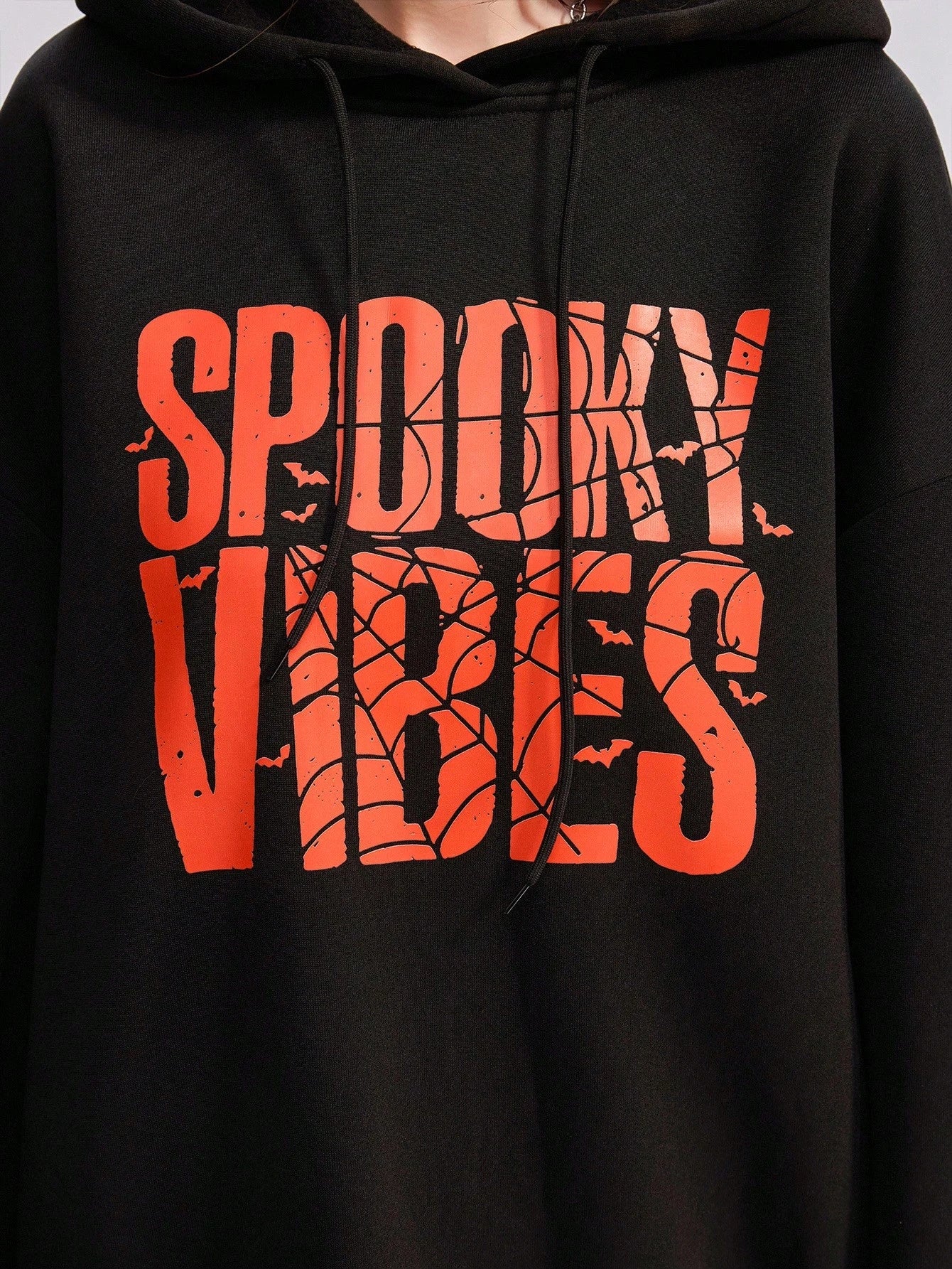 Goth Punk Casual Letter Print Drawstring Hoodie