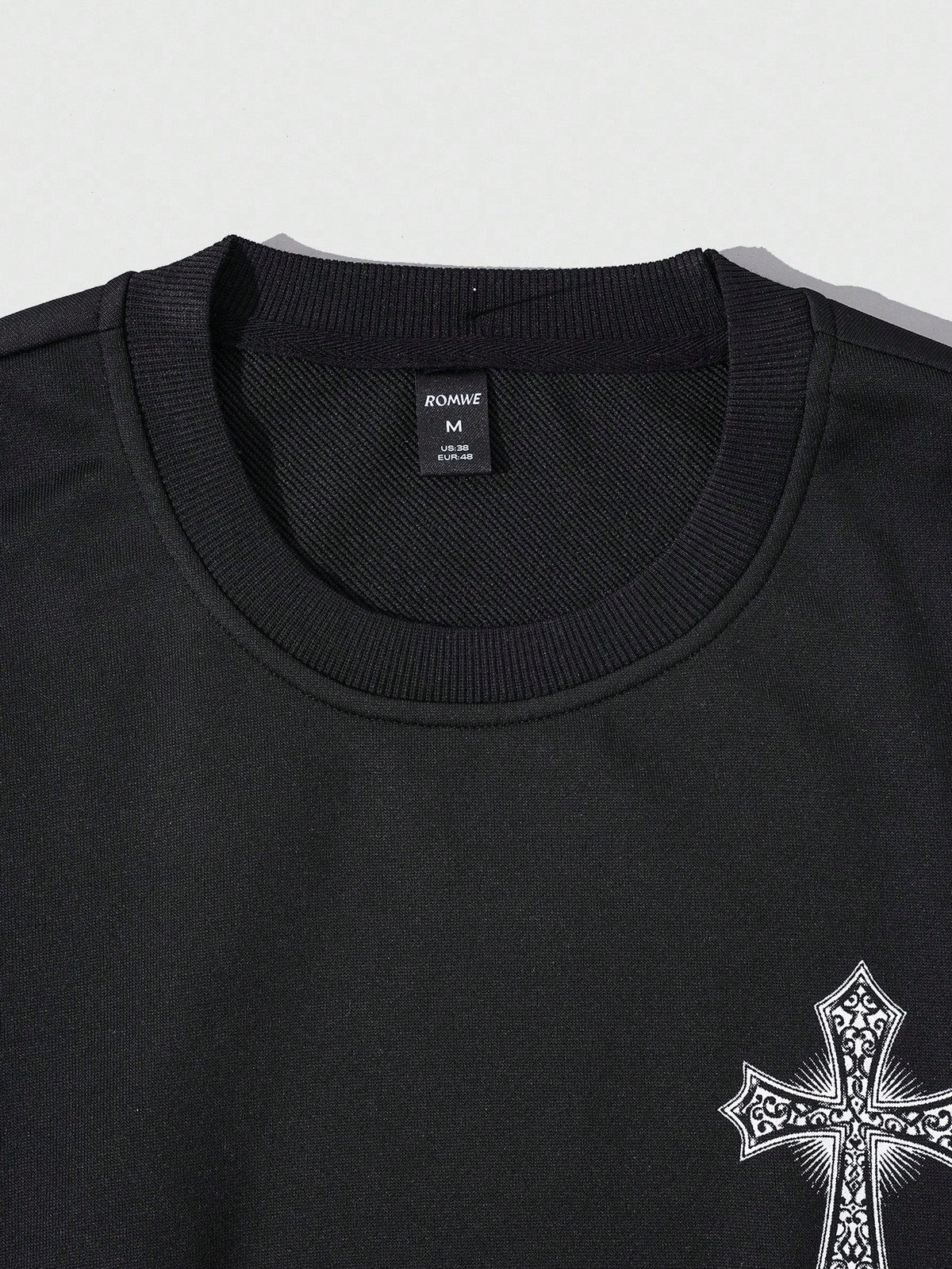 Goth Wing Cross Print Men's Casual Sweatshirt