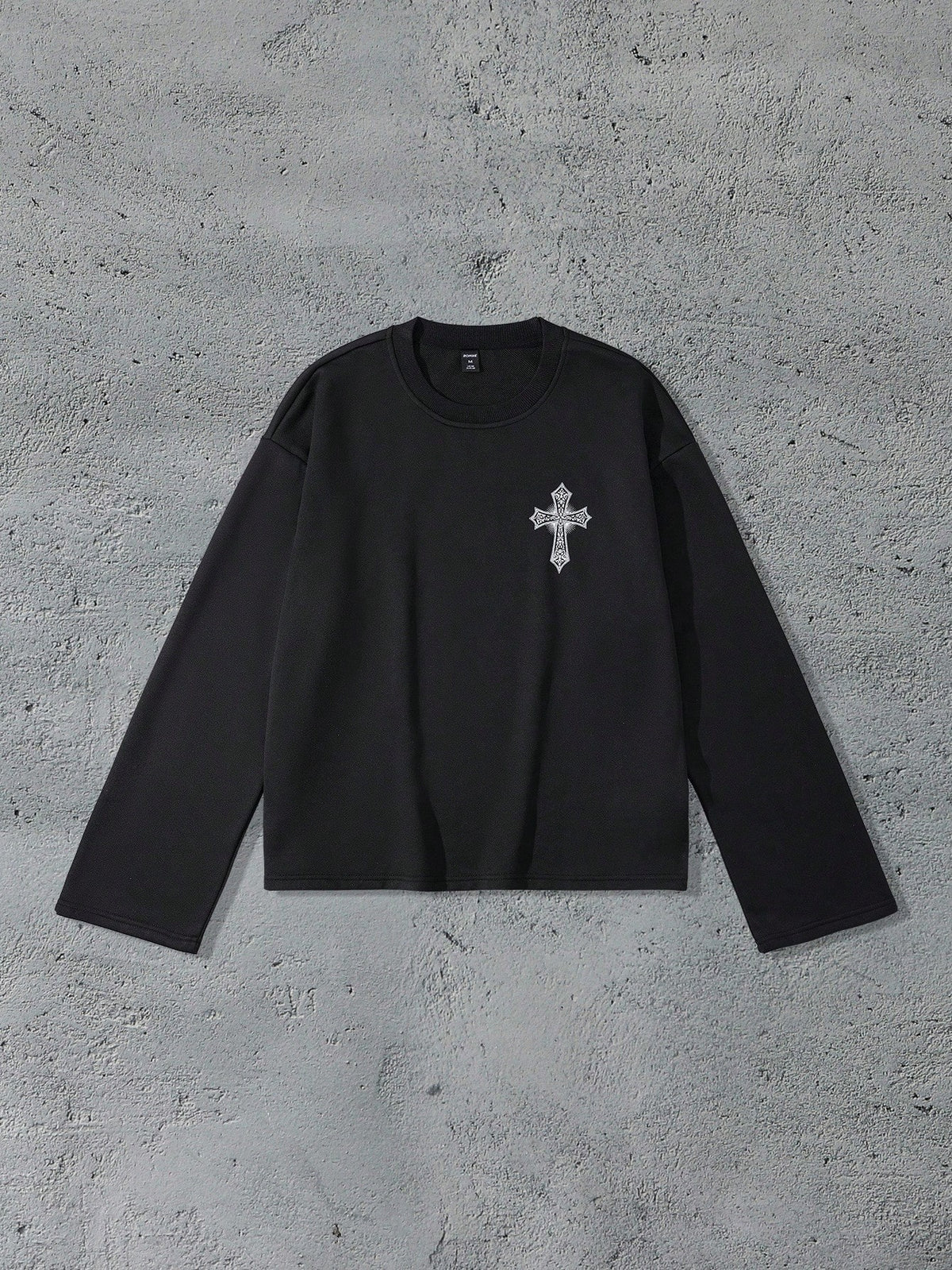 Goth Wing Cross Print Men's Casual Sweatshirt