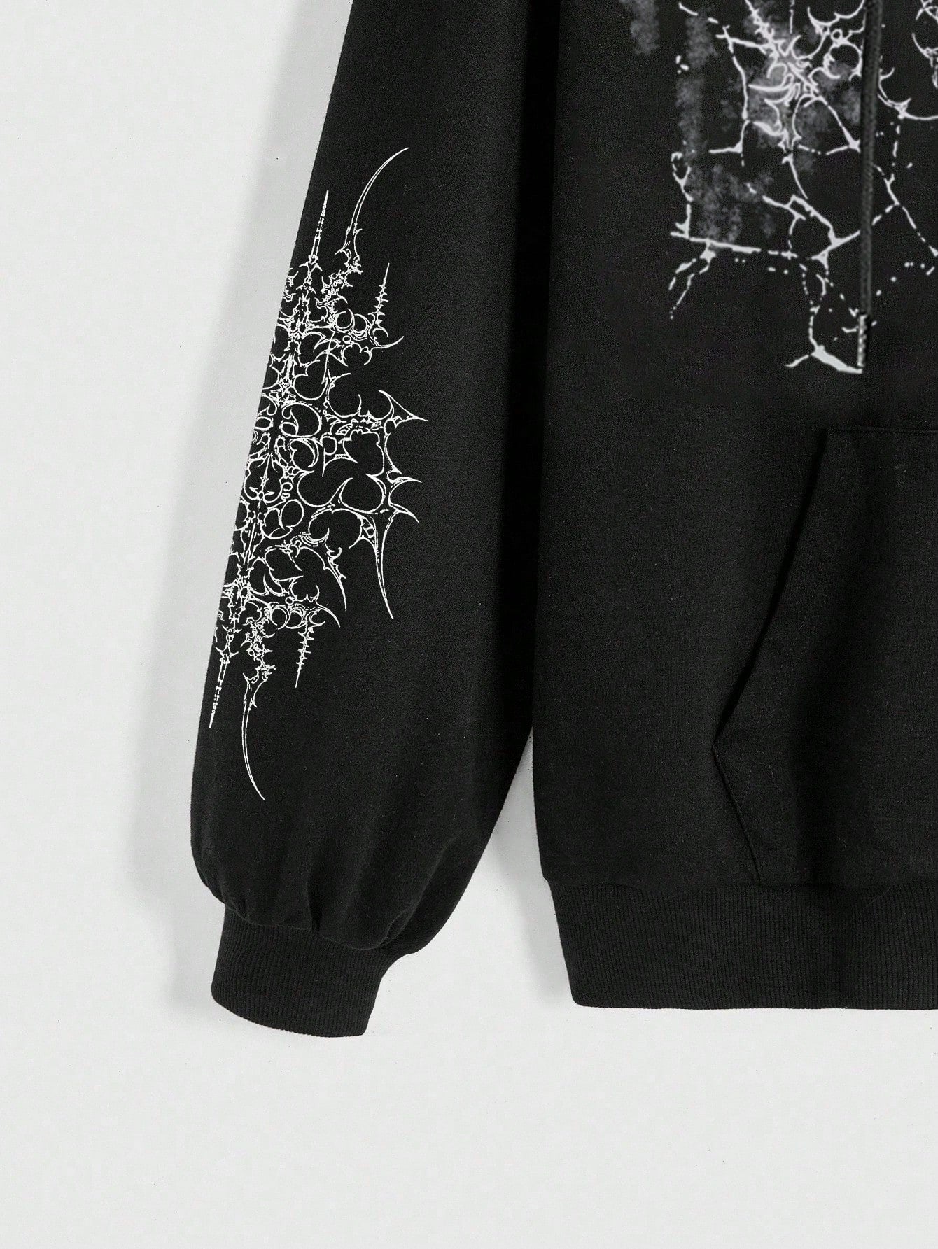 Goth Y2K Vintage Cross Print Zip Up Hoodie