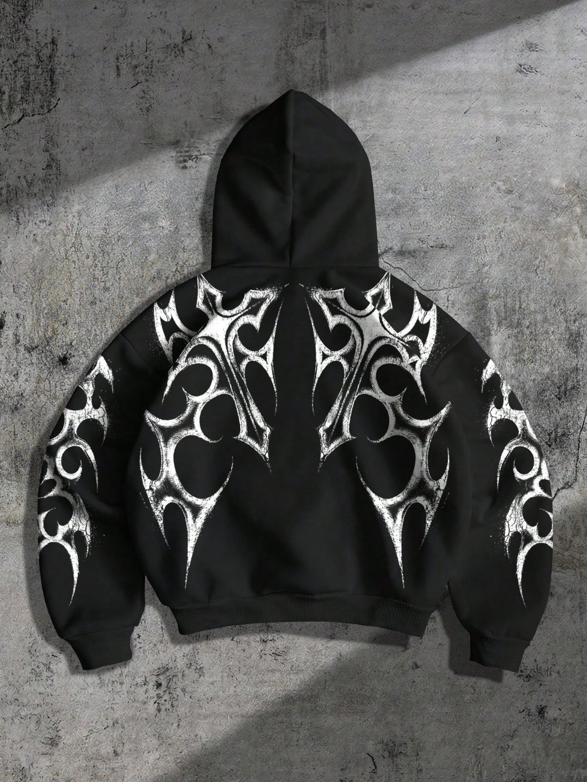 Gothic Cross Print Pullover Hoodie