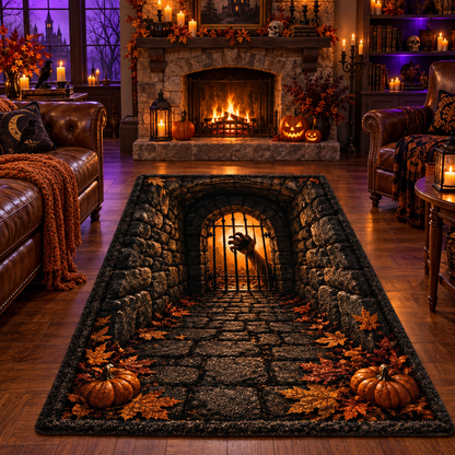 Gothic Dungeon Halloween Area Rug