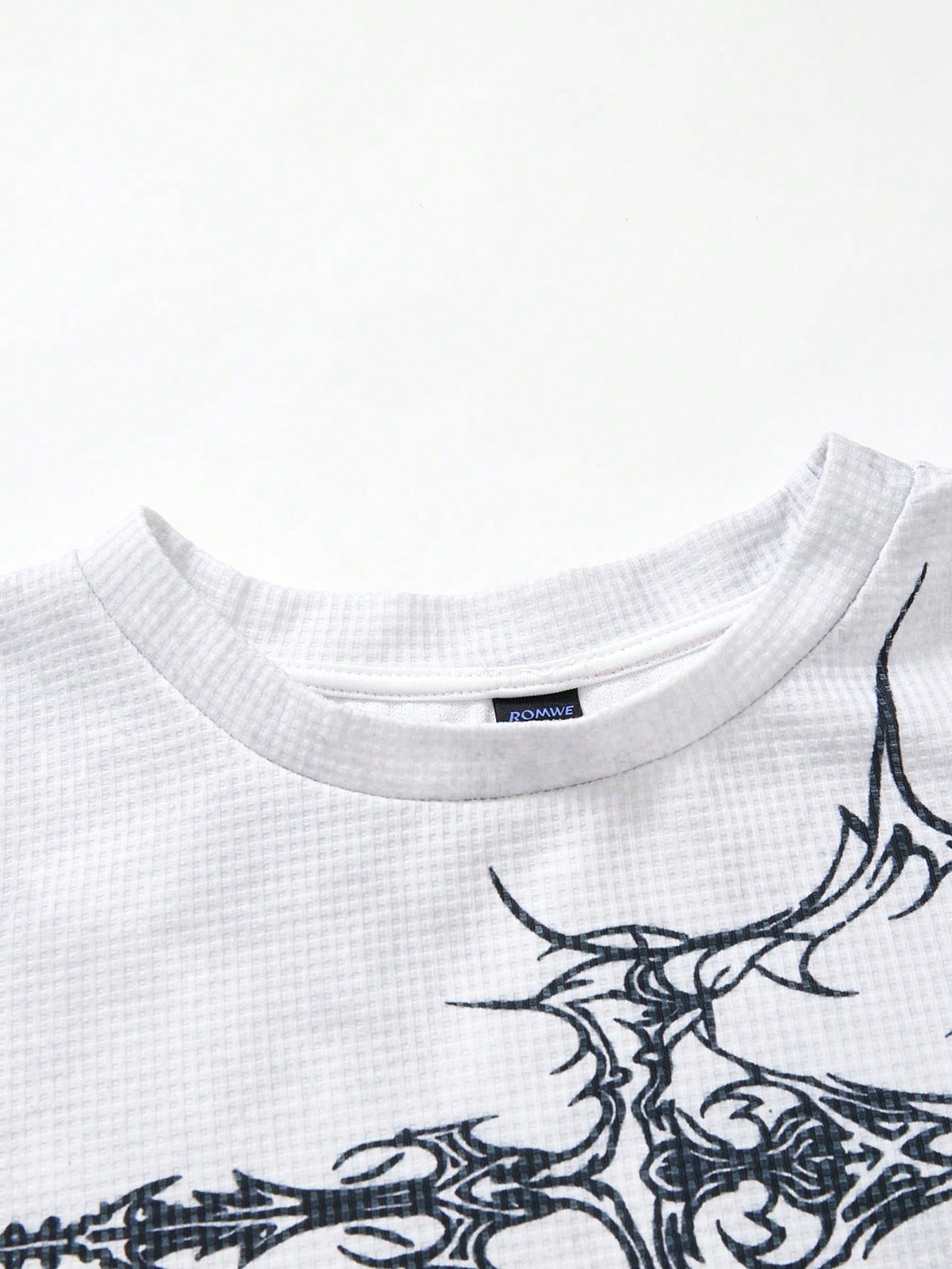 Gothic Fallen Angel Cross Waffle Long Sleeve Tee