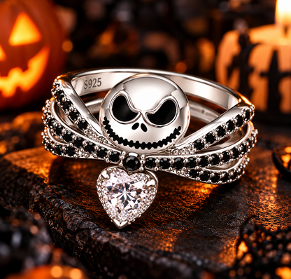 Gothic Jack Skellington Heart Ring