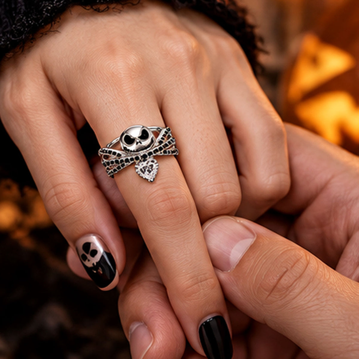 Gothic Jack Skellington Heart Ring