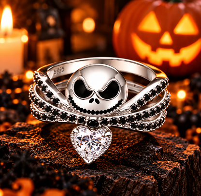 Gothic Jack Skellington Heart Ring