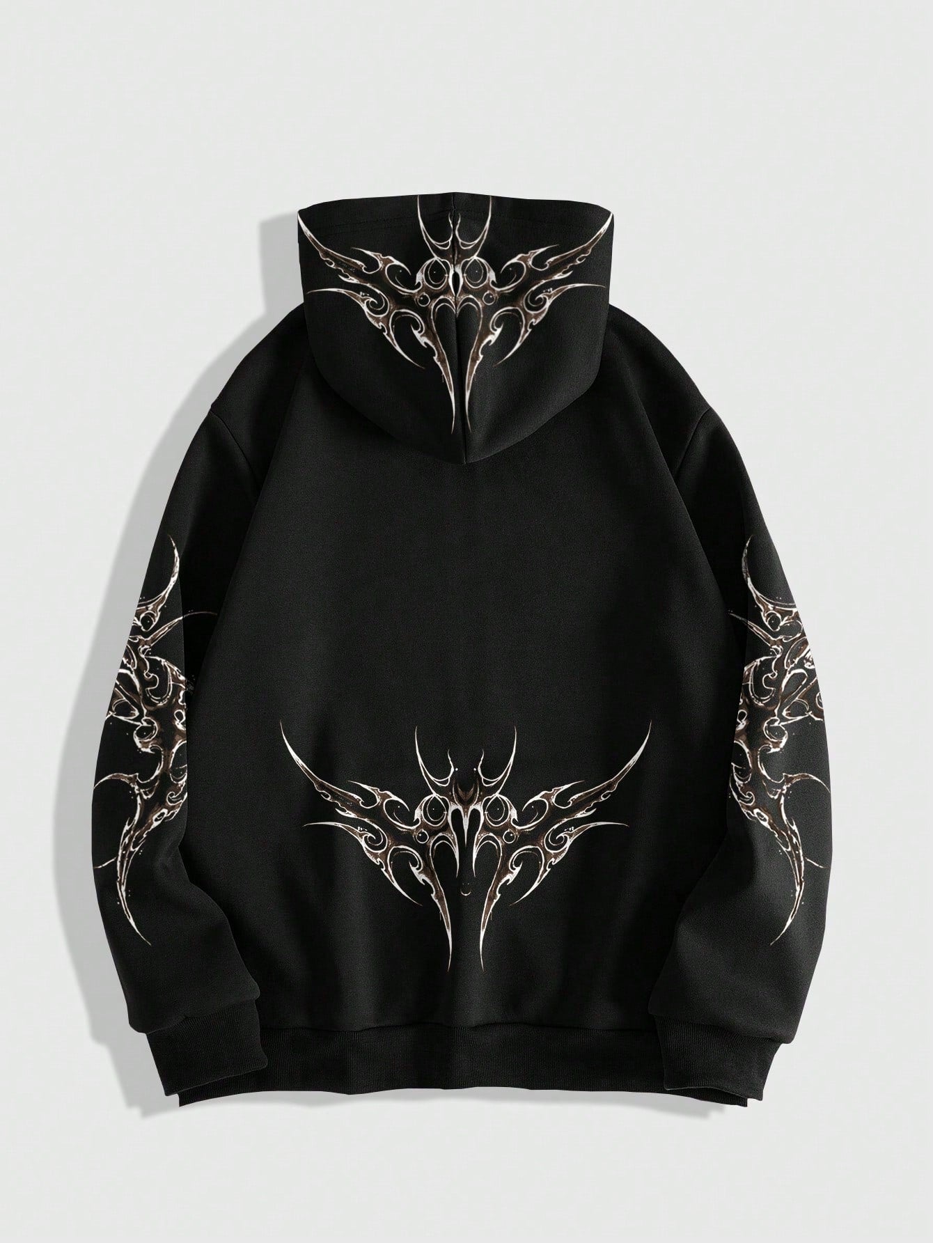 Gothic Tribal Print Men's Zip-Up Hoodie