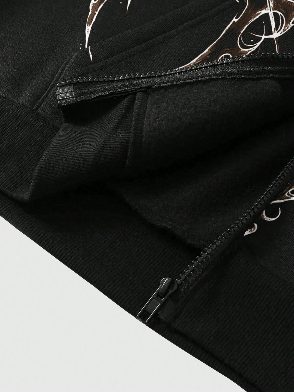 Gothic Tribal Print Men's Zip-Up Hoodie
