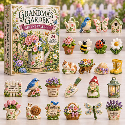 CHRISTMAS KICKOFF 40% OFF - Grandmas Garden Advent Calendar 2026 - 24-Day Festive Countdown, Acrylic Charms Blind Box - Gift For Gardening Lovers AC0TM043
