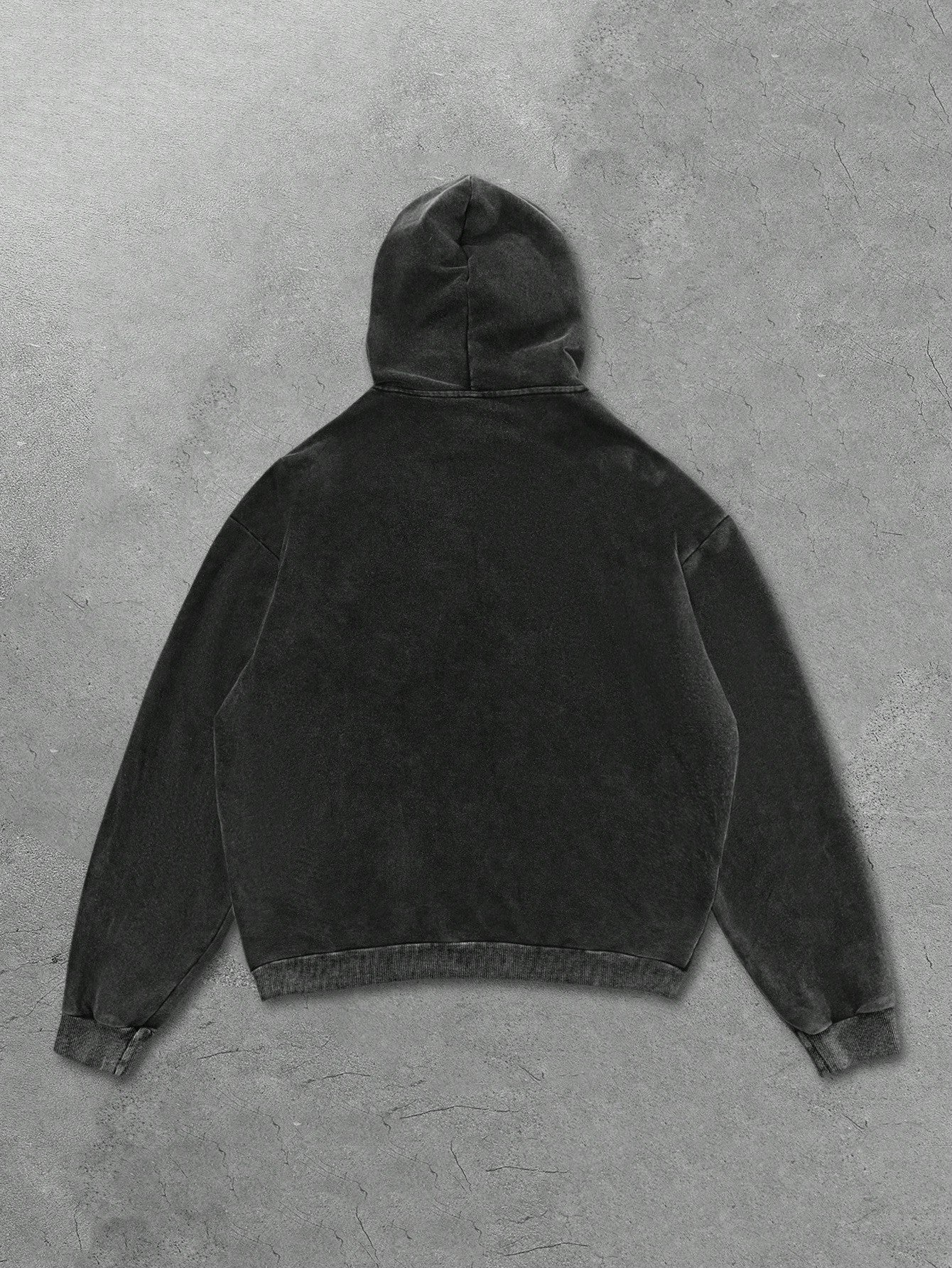 Graphic Doodle Washed Black Hoodie