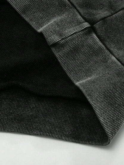 Graphic Doodle Washed Black Hoodie