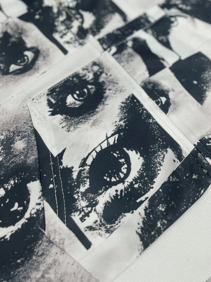 Graphic Eyes Print Men's Zip-Up Hoodie