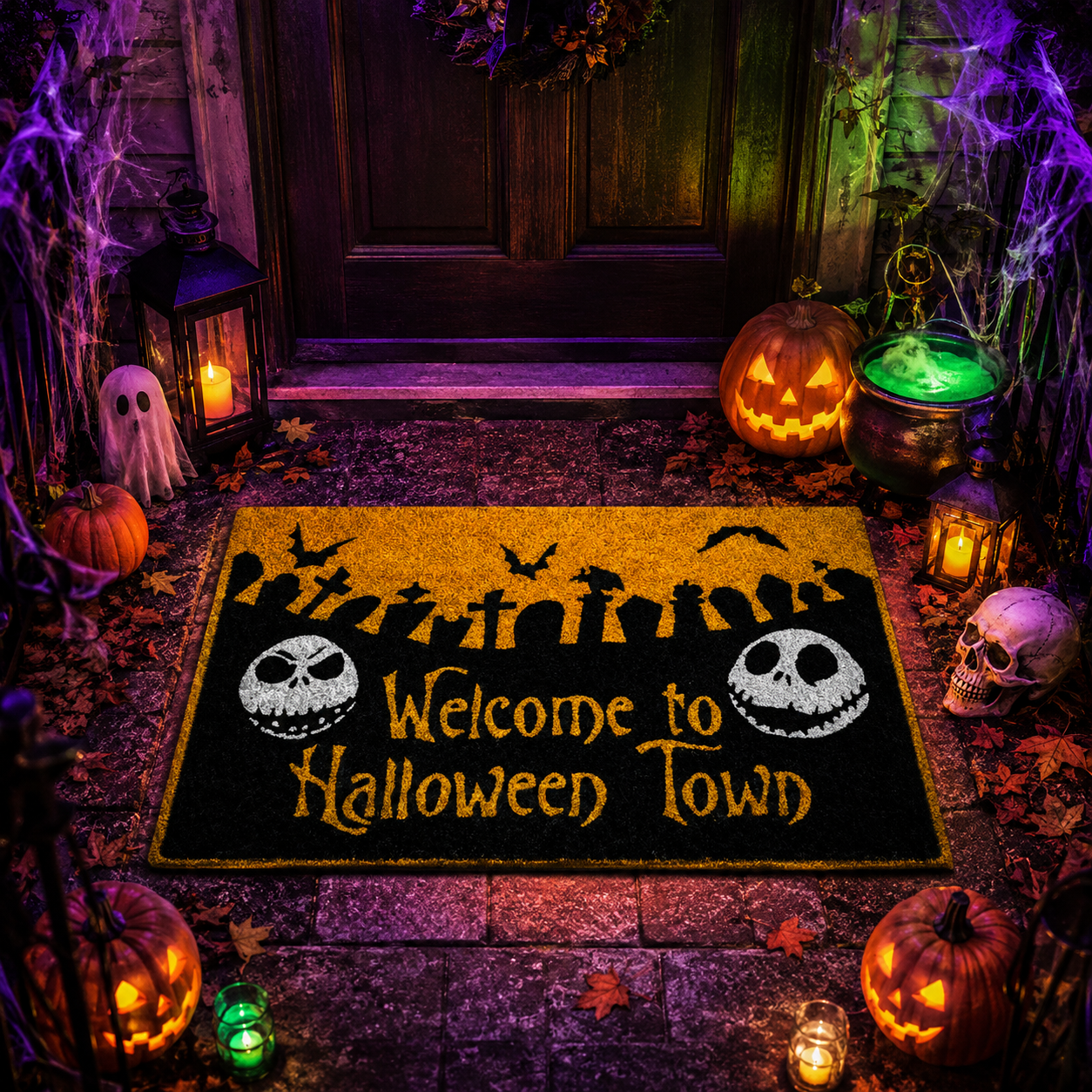 Graveyard Welcome To Halloween Town Halloween Gate Doormat