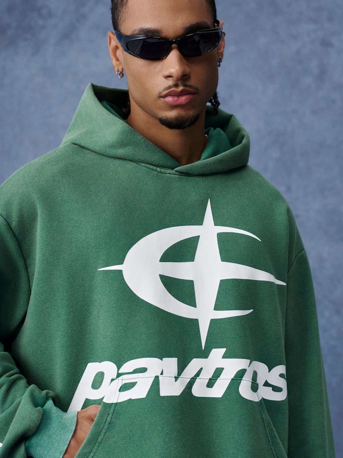 Green Oversized Graphic Hoodie