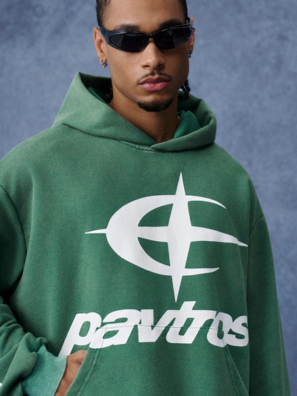 Green Oversized Graphic Hoodie