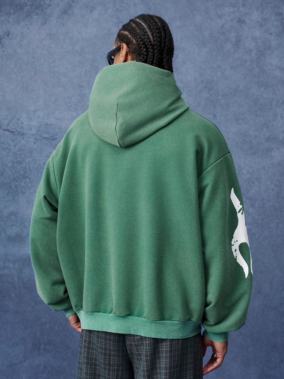 Green Oversized Graphic Hoodie