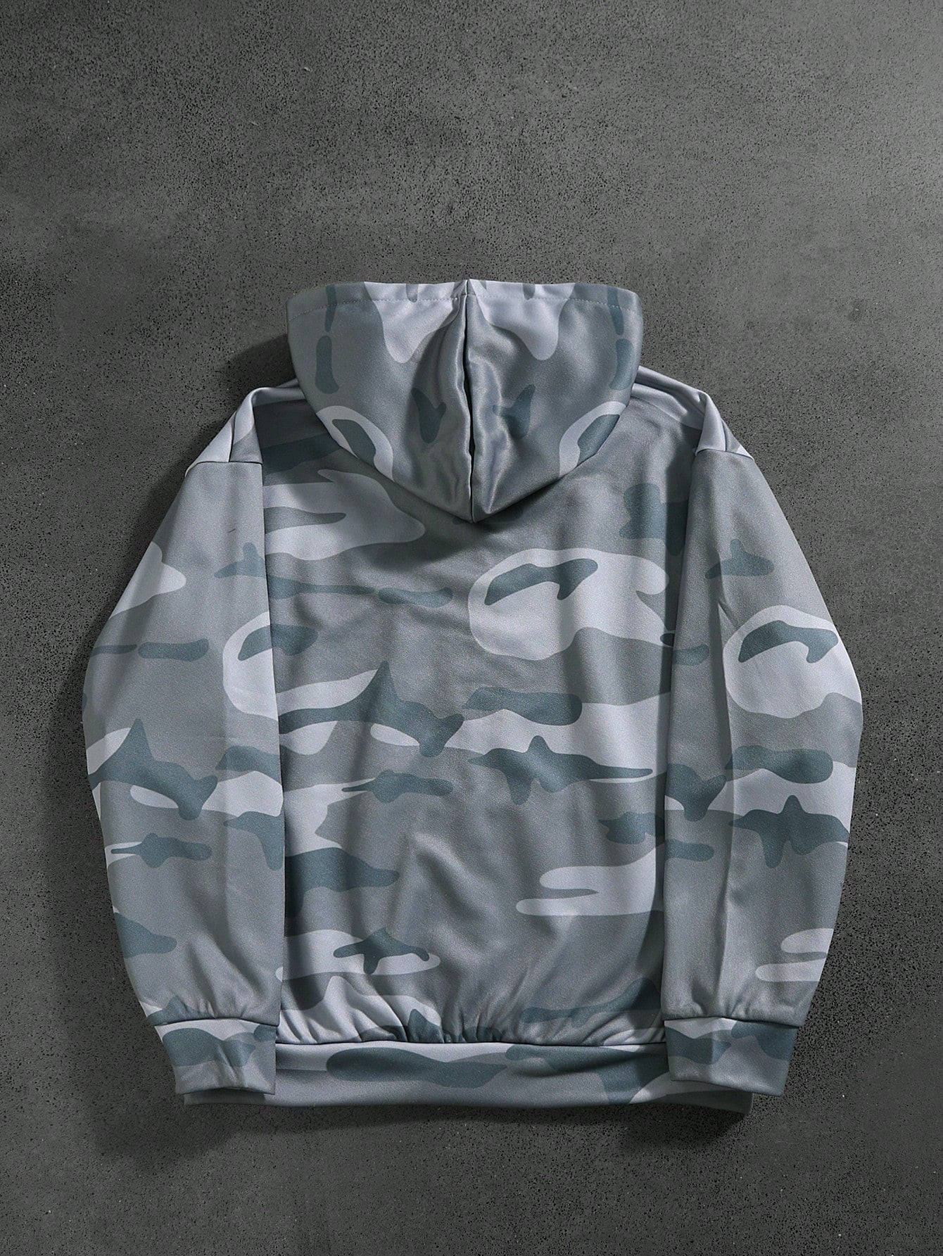 Grey Camo Arabic Script Full-Zip Hoodie