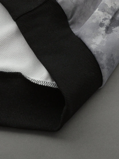 Grey Graphic Wing Cross Oversized Hoodie