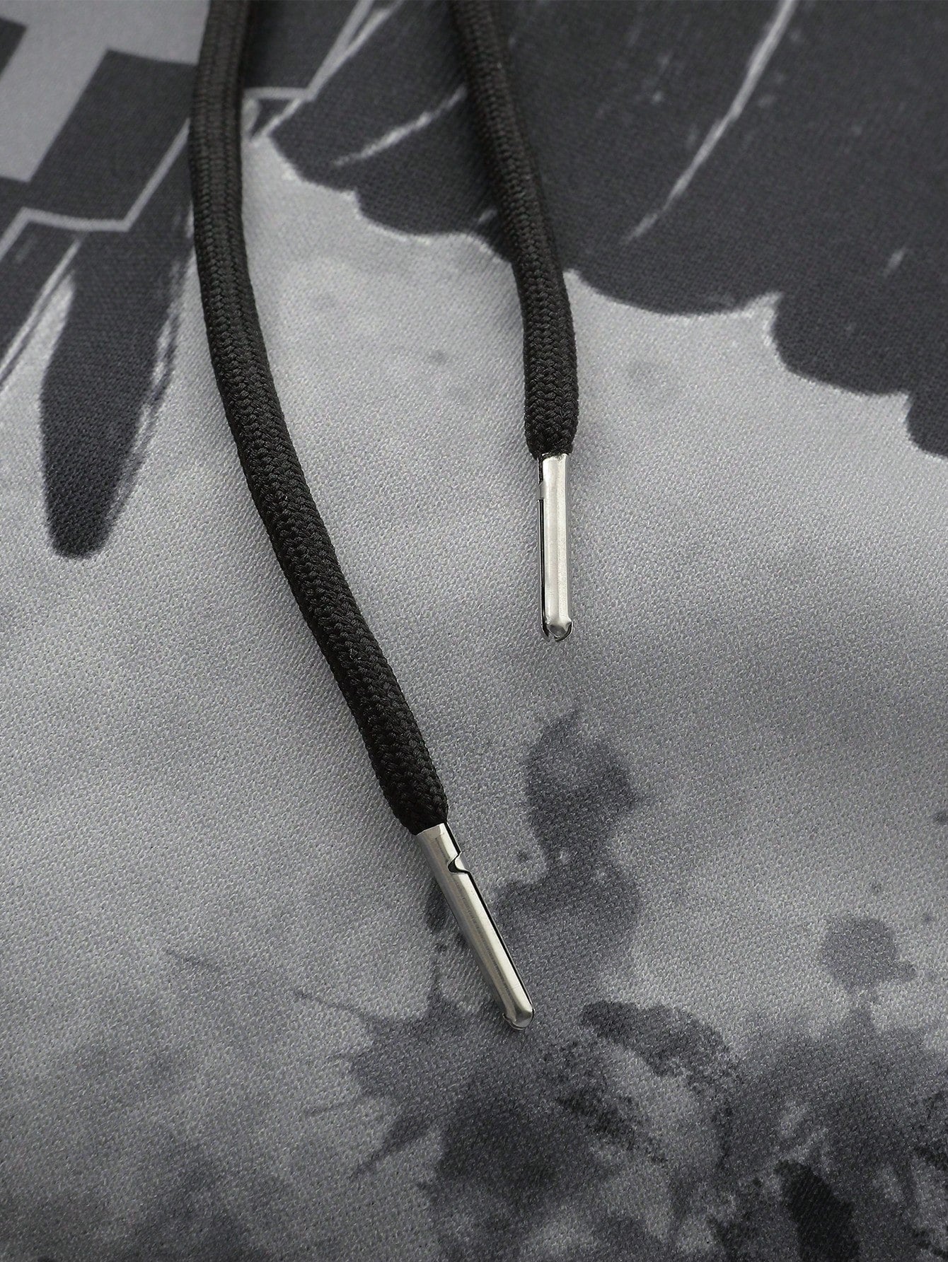 Grey Graphic Wing Cross Oversized Hoodie