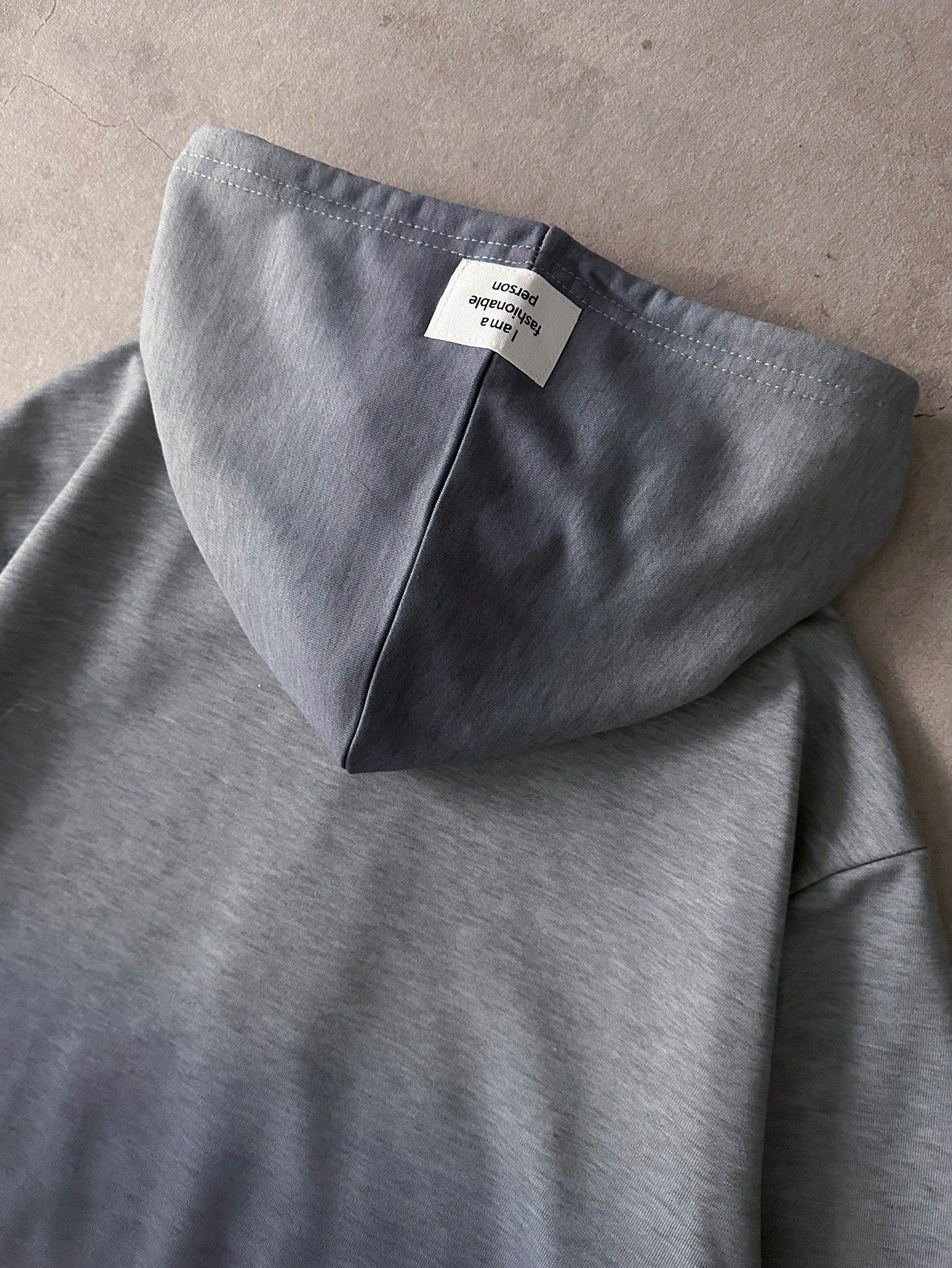 Grey Rich Soon Slogan Polyester Hoodie