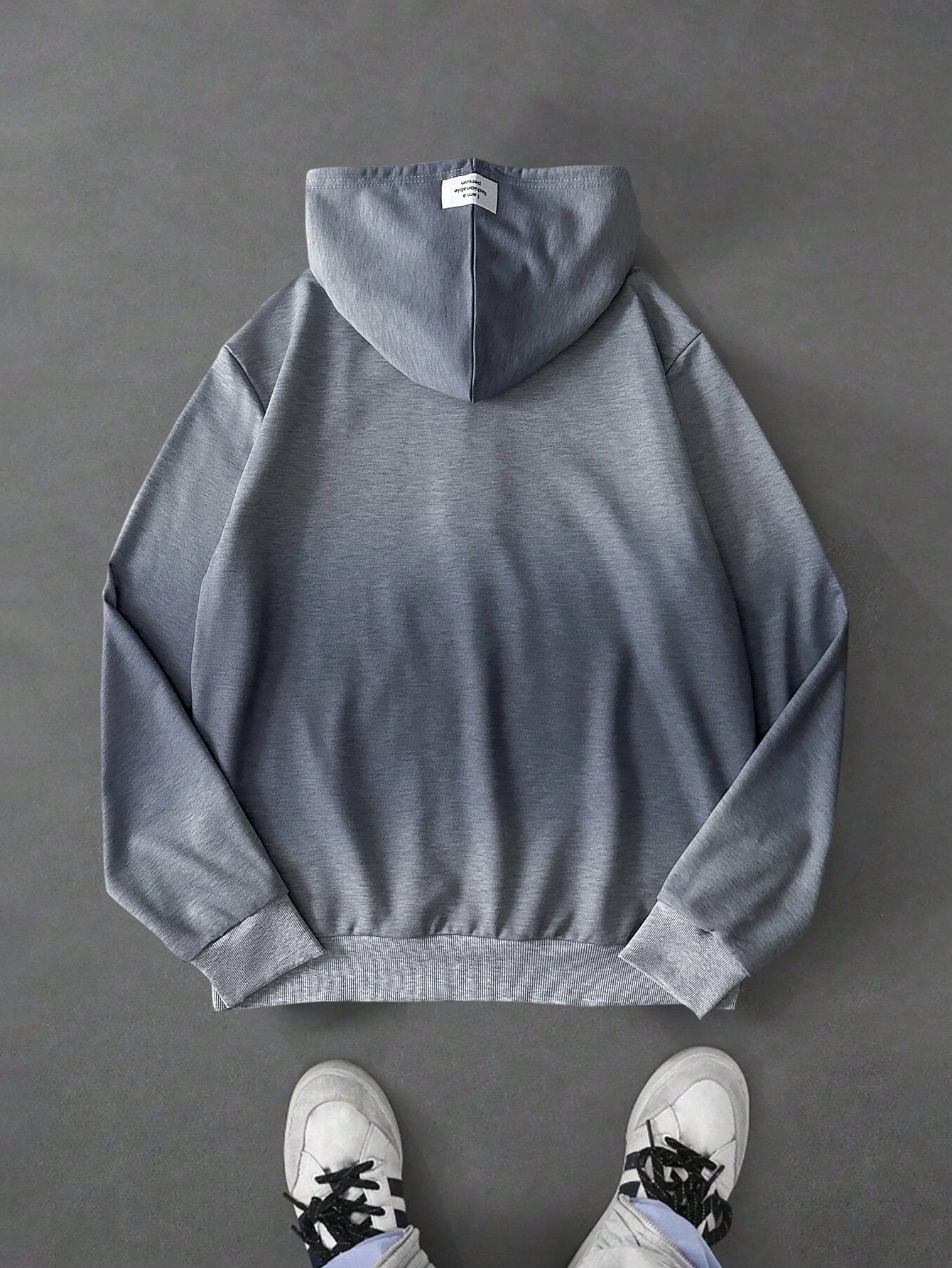 Grey Rich Soon Slogan Polyester Hoodie