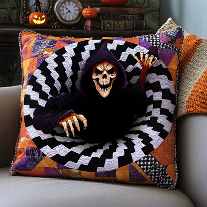 Grim Reaper Halloween Quilted Pillow Case