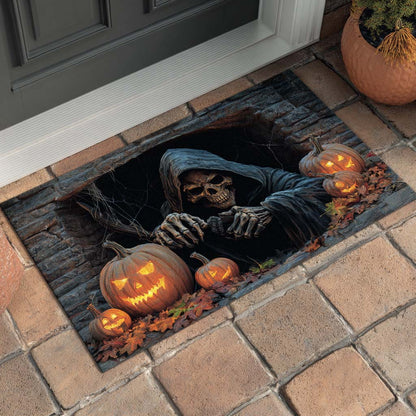 Grim Reaper Skeleton Halloween Gate Doormat