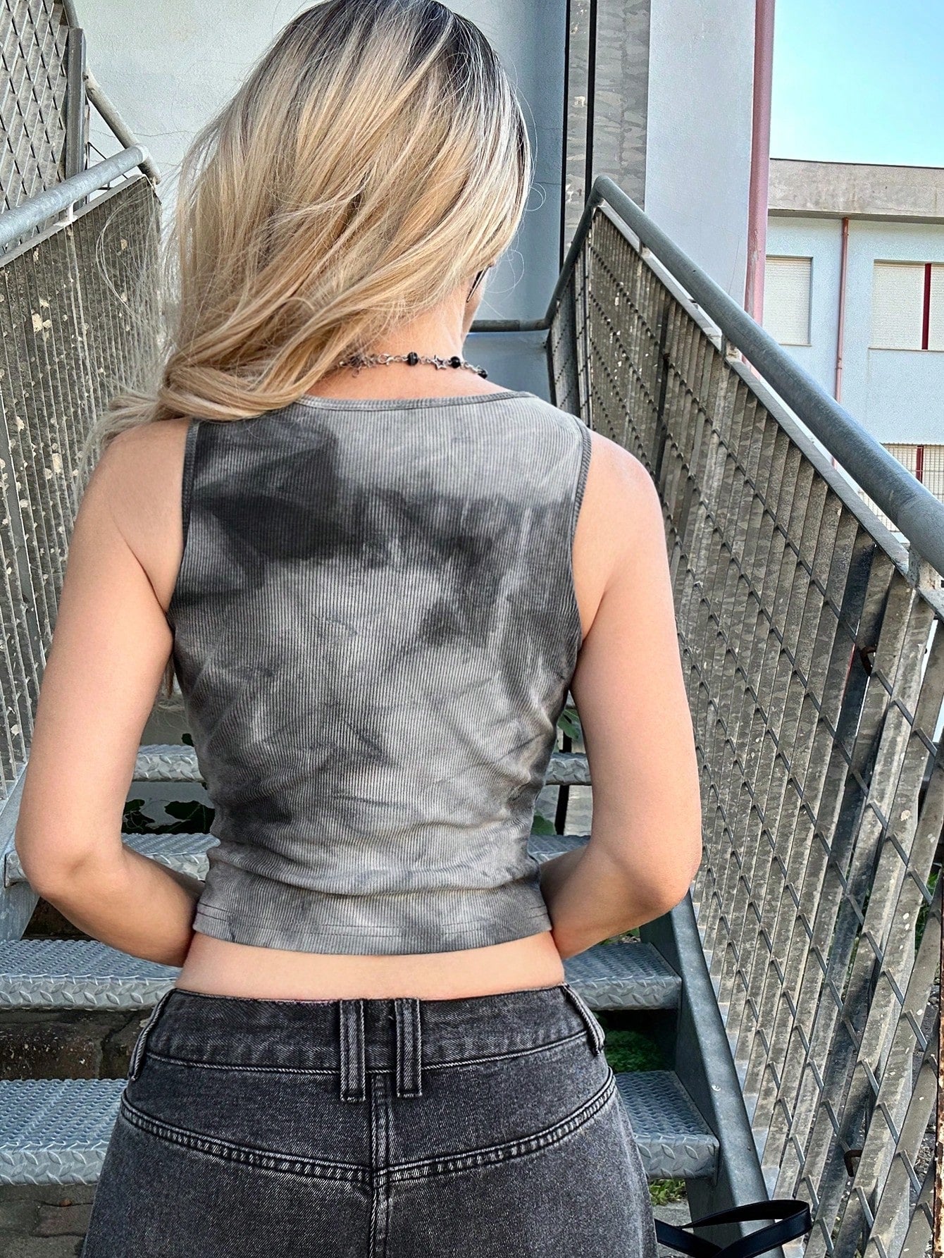 Grunge Punk Tie Dye Eye Tank Top