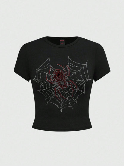 Grunge Spider Web Gothic Halloween T-Shirt