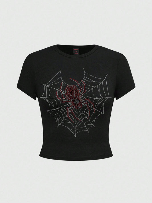 Grunge Spider Web Gothic Halloween T-Shirt
