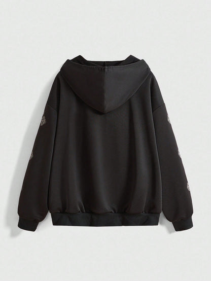 Grunge Y2K Vine Cross Open Hoodie