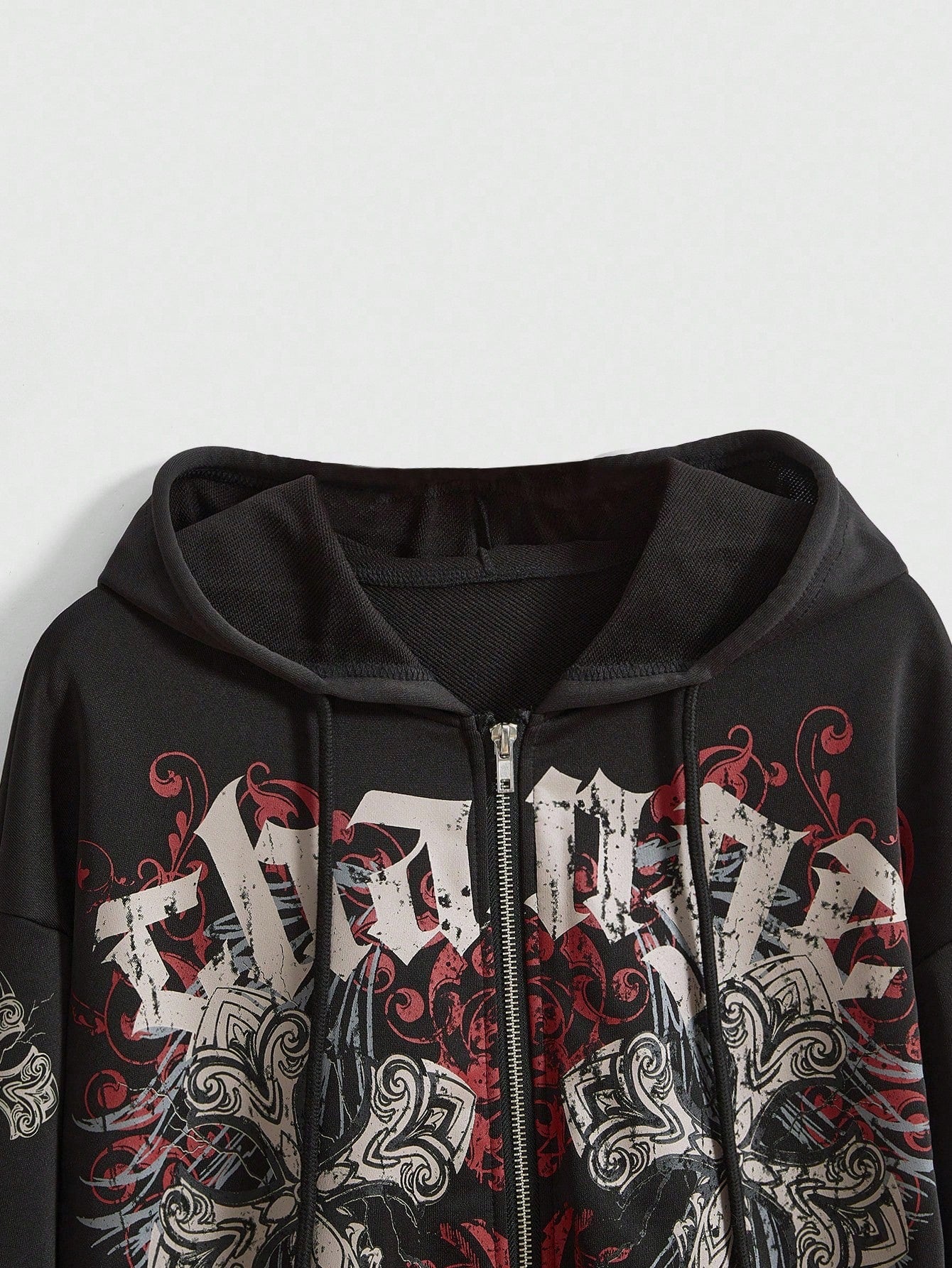 Grunge Y2K Vine Cross Open Hoodie