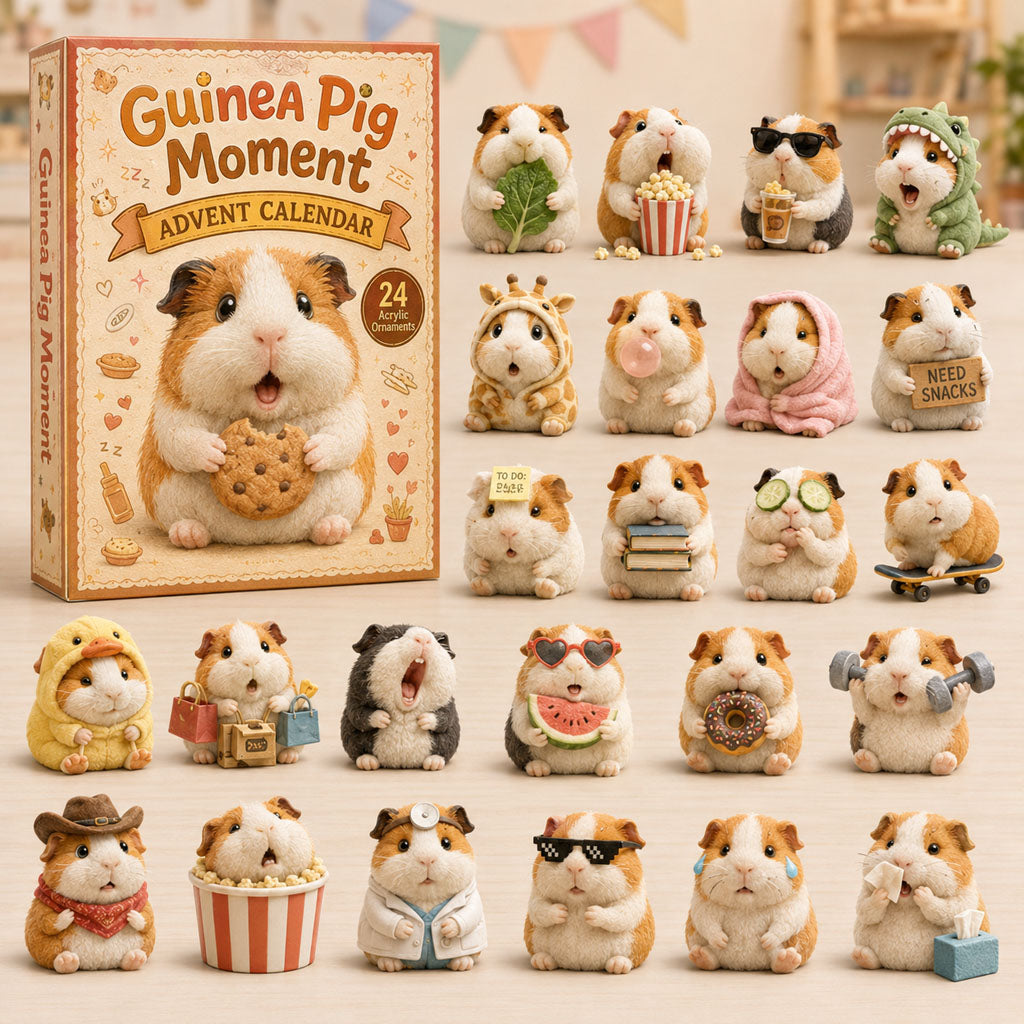 CHRISTMAS KICKOFF 40% OFF - Guinea Pig Moment Advent Calendar 2026 - 24-Day Festive Countdown, Acrylic Charms Blind Box - Gift For Guinea Pig Lovers AC0TH104
