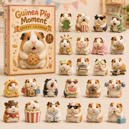 CHRISTMAS KICKOFF 40% OFF - Guinea Pig Moment Advent Calendar 2026 - 24-Day Festive Countdown, Acrylic Charms Blind Box - Gift For Guinea Pig Lovers AC0TH104