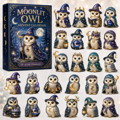 HALLOWEEN KICKOFF 40% OFF - Moonlit Owl Advent Calendar 2026 - 24-Day Festive Countdown, Acrylic Charms Blind Box - Gift For Owl Lovers AC0HT363