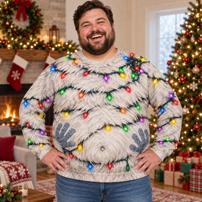 Hairy Bigfoot Christmas Lights Sweatshirt