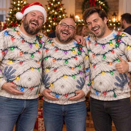 Hairy Bigfoot Christmas Lights Sweatshirt