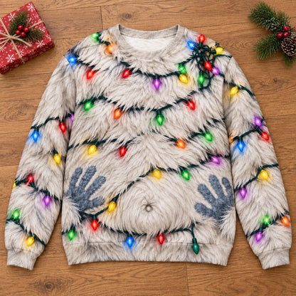 Hairy Bigfoot Christmas Lights Sweatshirt